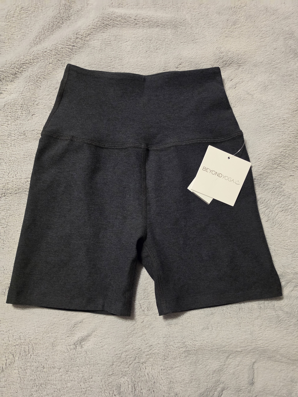 Beyond Yoga High-Rise Charcoal Black Bike Shorts